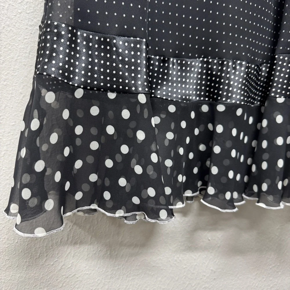 Signature by Sangria Black Dress with White Polka Dot Jacket